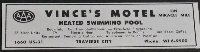 Vinces Motel and Restaurant - Vintage Ad (newer photo)
